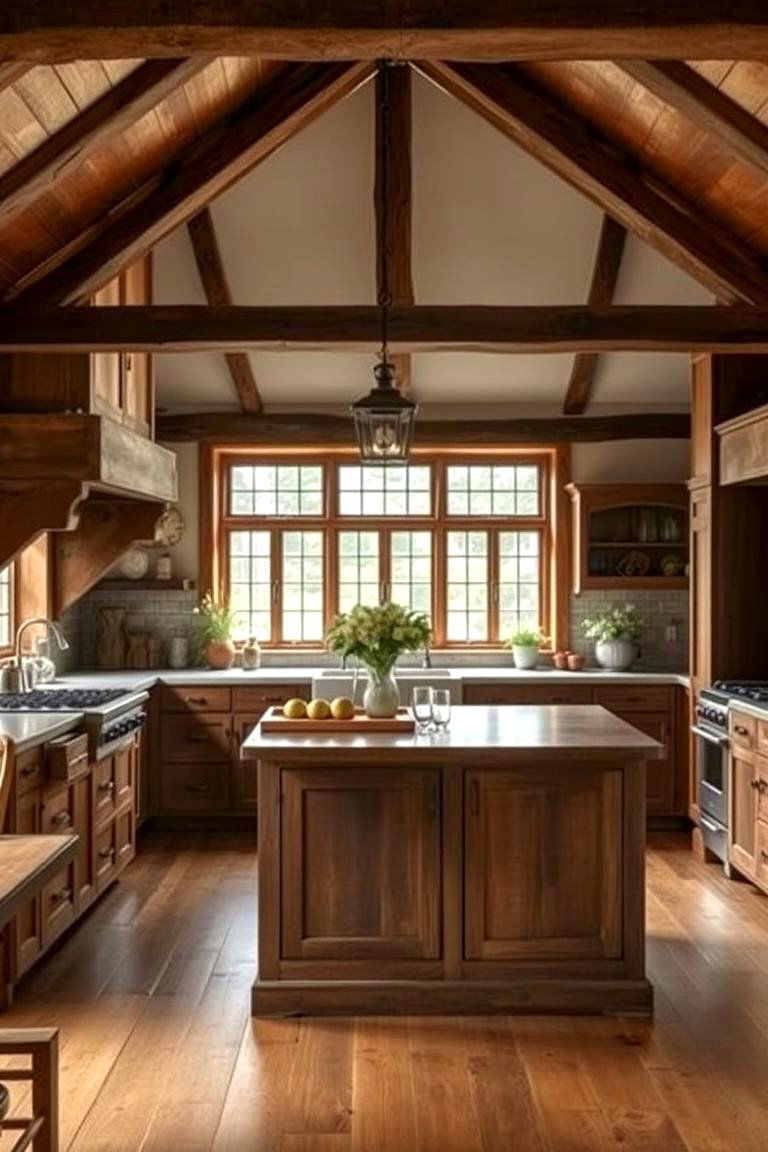 Rustic Timber Accents - 24 Tudor Kitchen Ideas