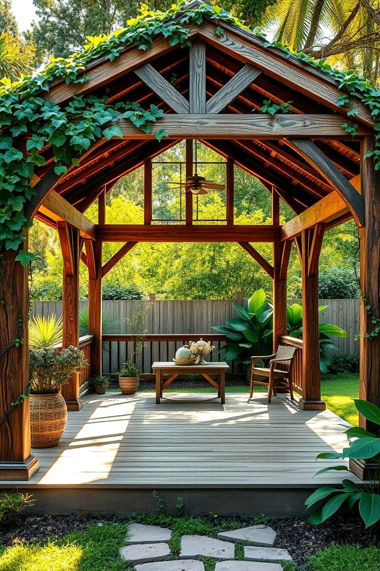 Rustic Tropical Gazebo - 24 Tropical Backyard Ideas