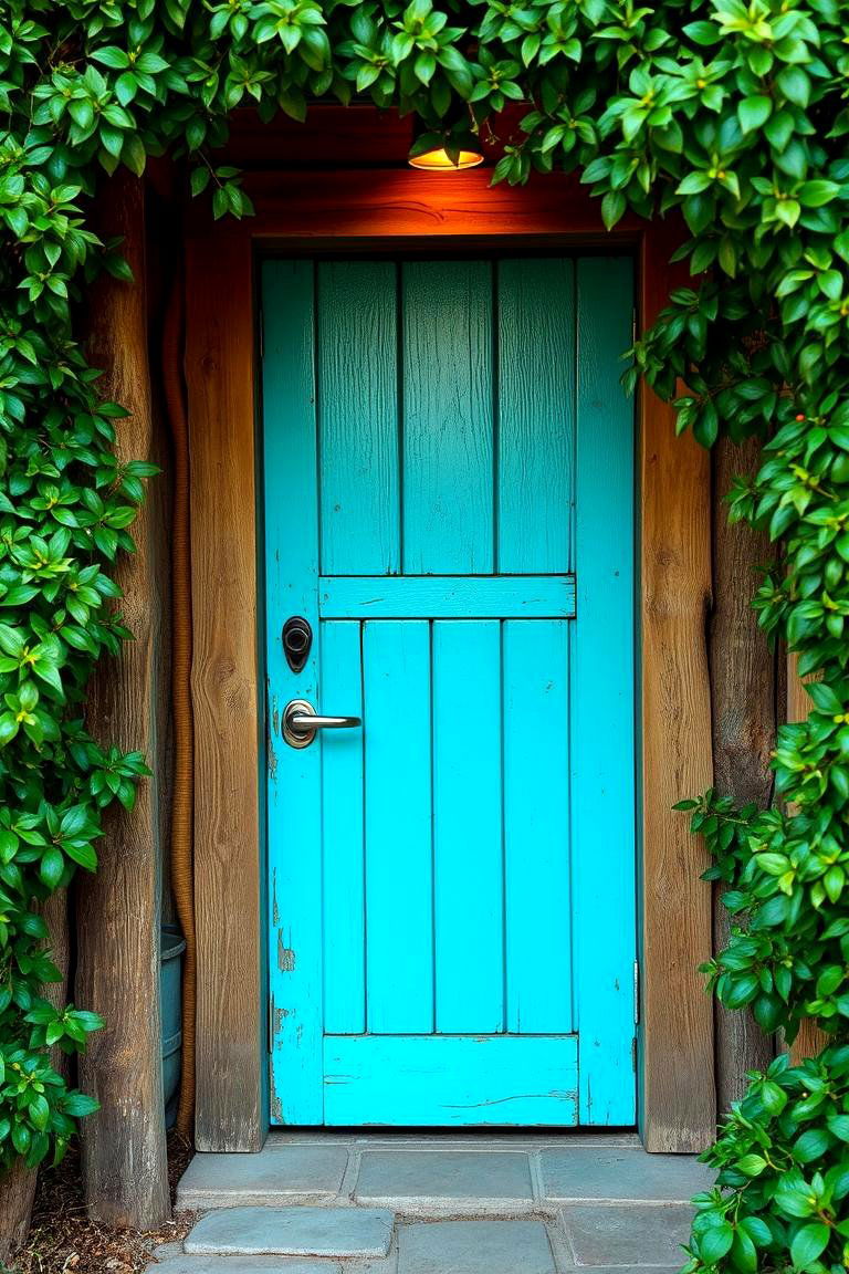 Rustic Turquoise Blend - 24 Turquoise Front Door Ideas