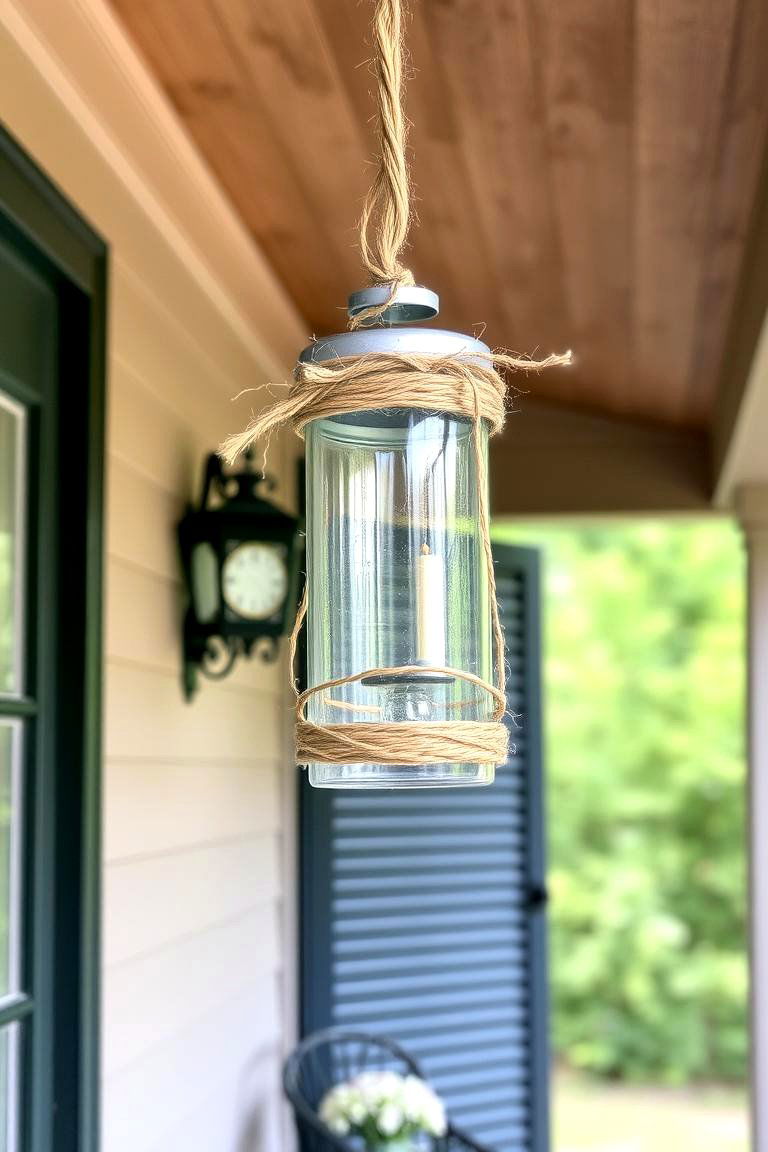 Rustic Twine Wrapped Lantern - 24 Lantern Decor Ideas