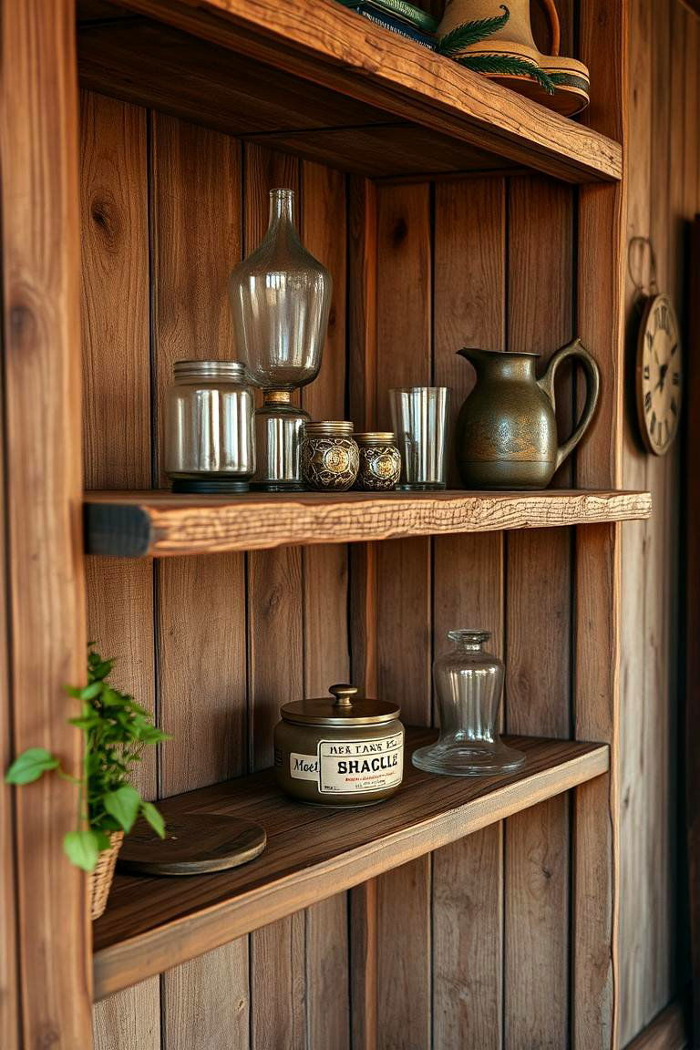 Rustic Vintage Shelving - 24 Bookshelf Organization Ideas