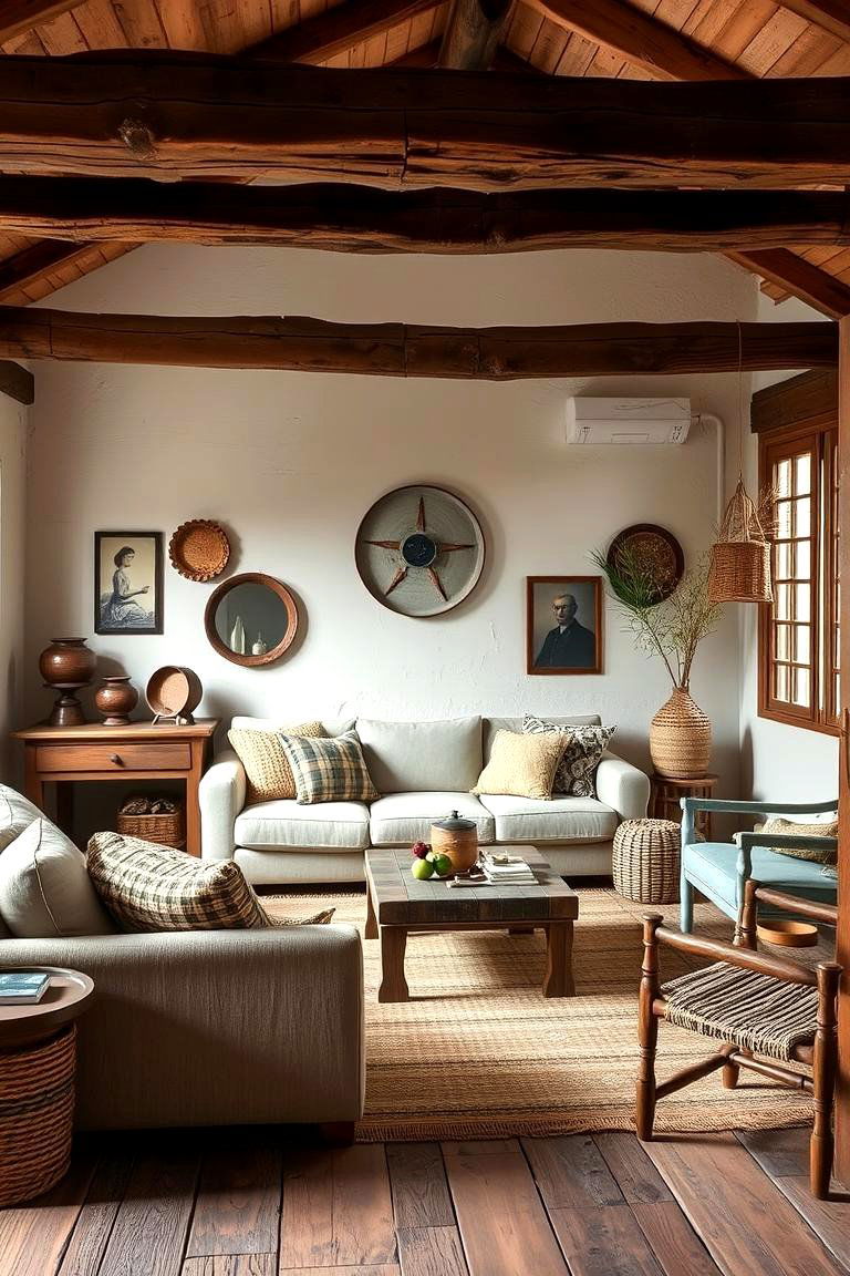 Rustic Warmth - 24 Dulux Egyptian Cotton Living Room Ideas