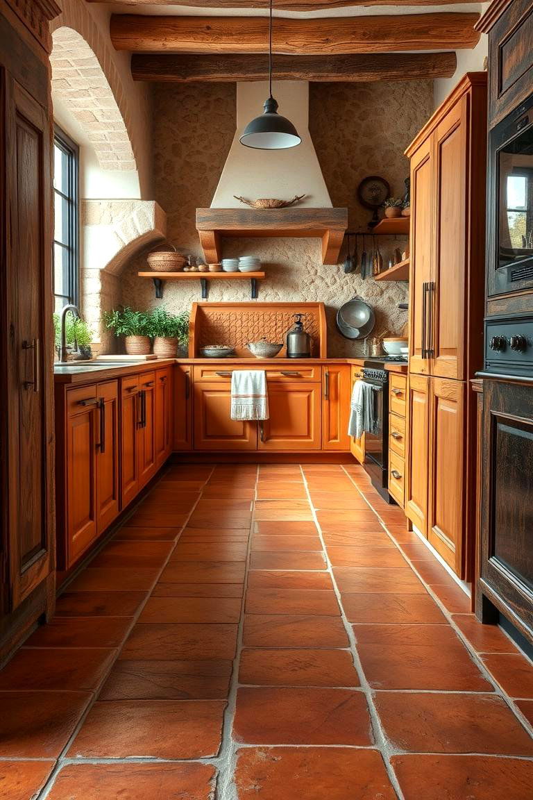 Rustic Warmth Terracotta Floor - 24 Terracotta Kitchen Floor Ideas