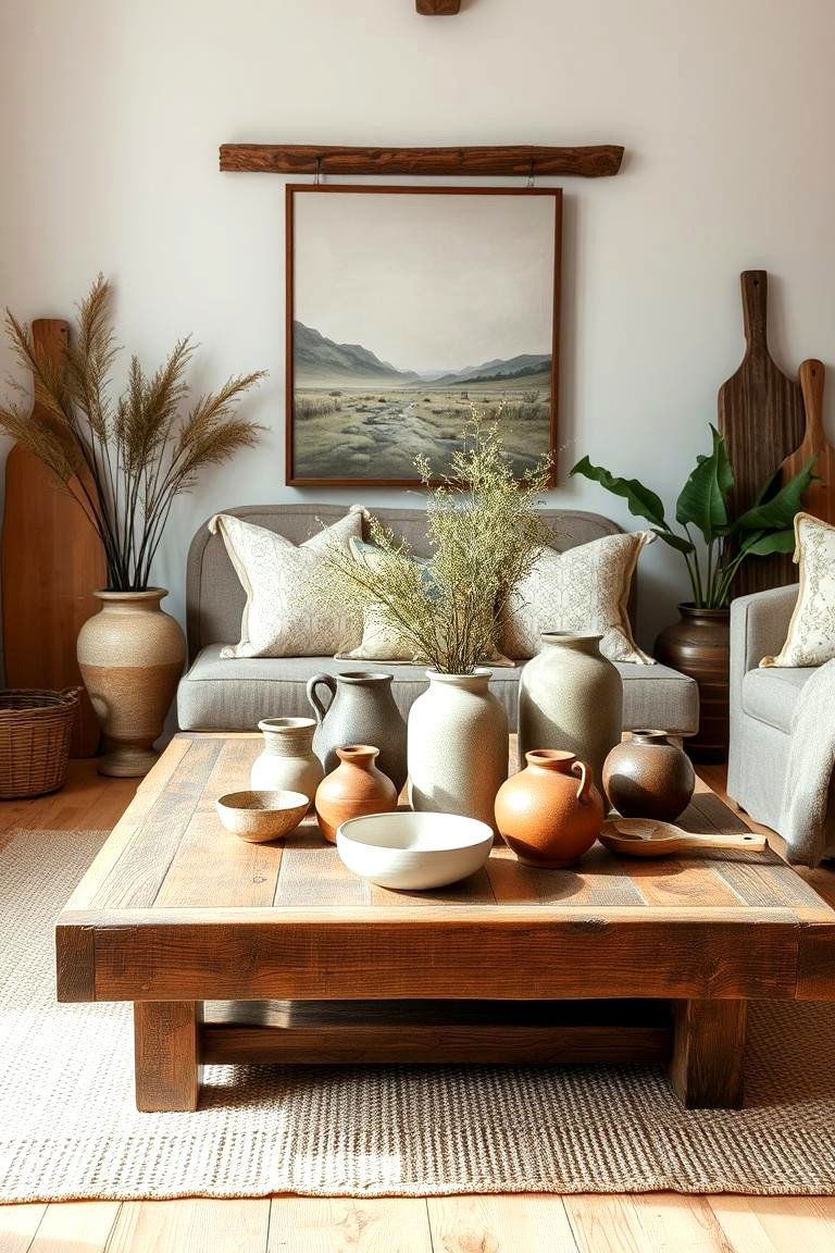 Rustic Warmth - 24 Coffee Table Decor Ideas