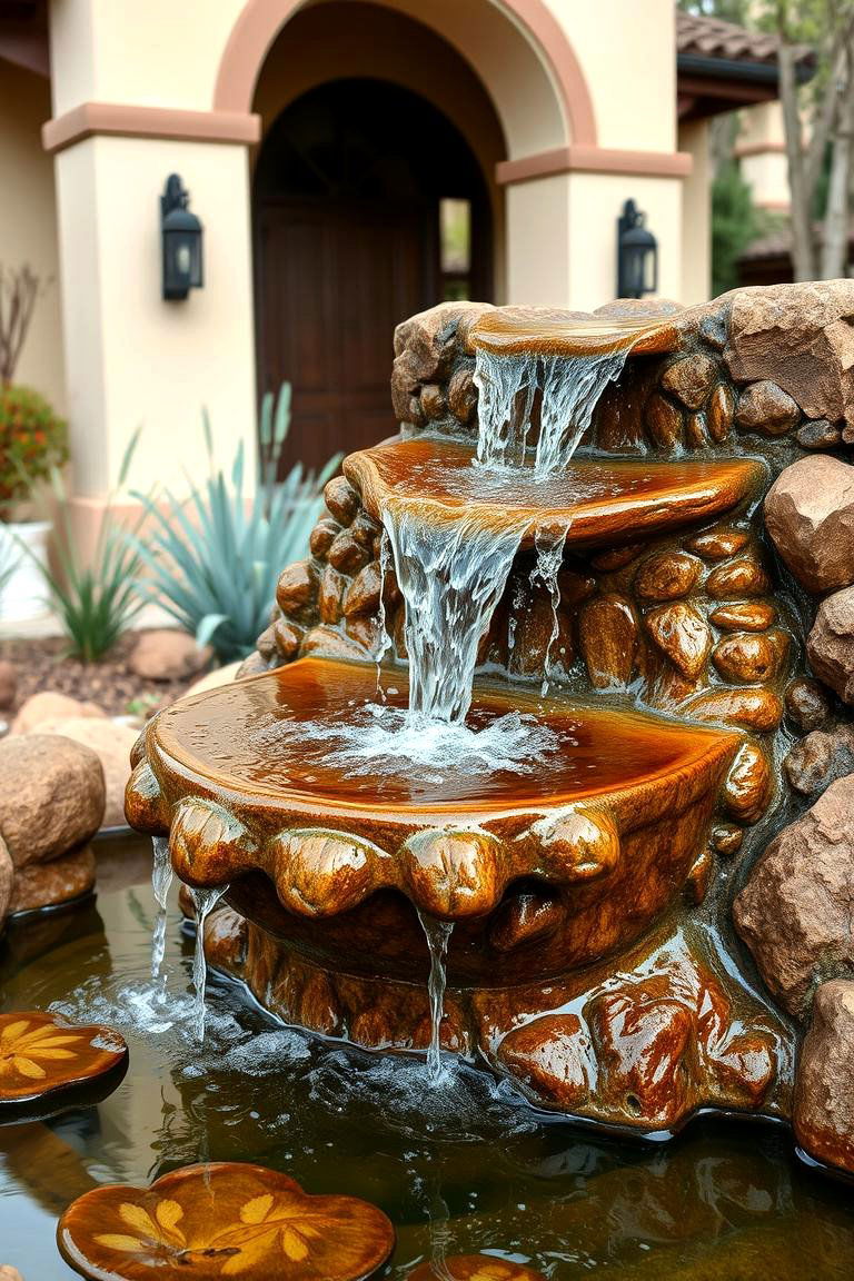 Rustic Water Features - 24 spanish style home exterior ideas
