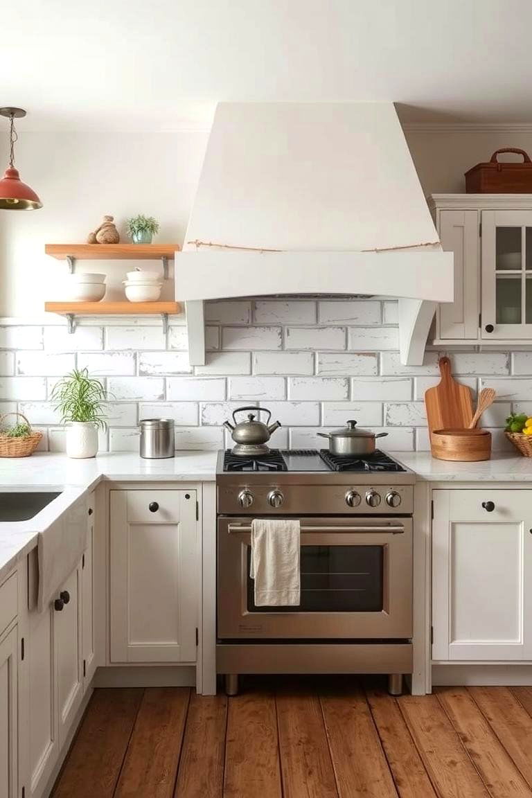Rustic Whitewash - 24 White Kitchen Backsplash Ideas