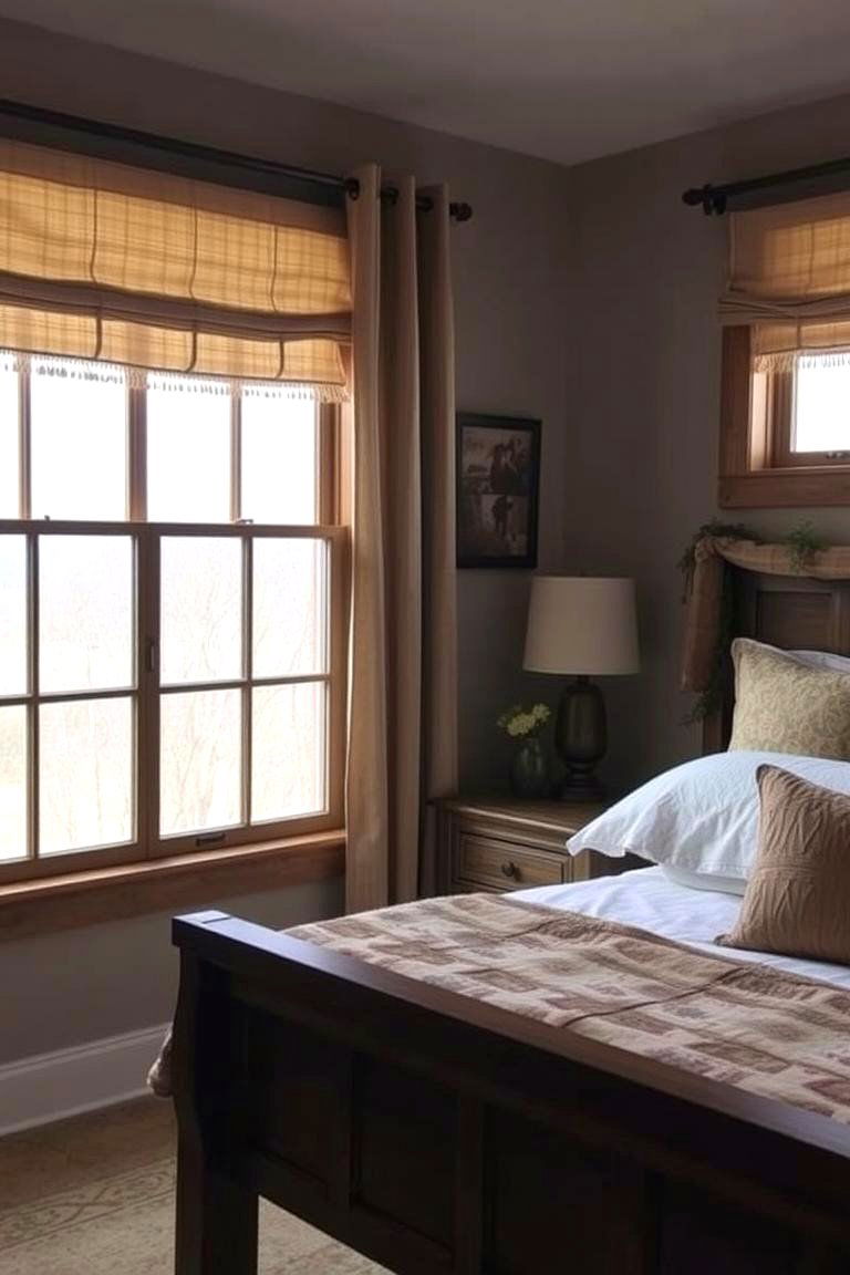Rustic Window Treatments - 24 Hunting Bedroom Ideas
