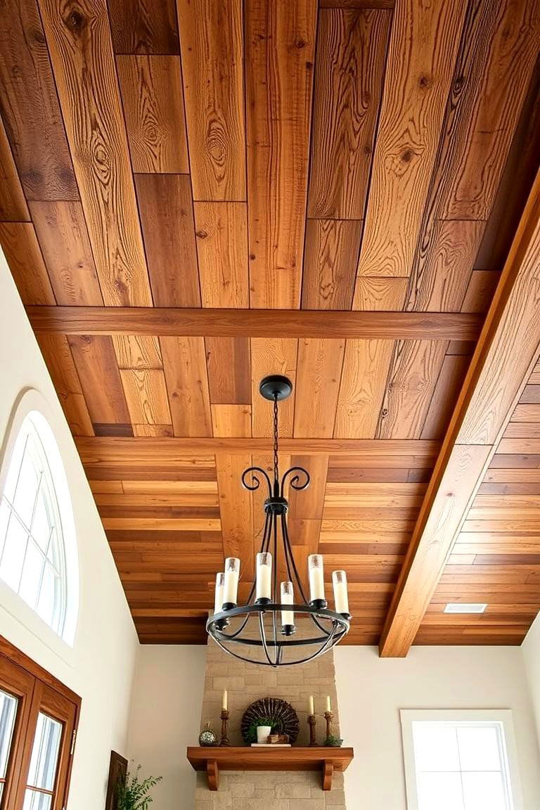 Rustic Wood Accented Tray Ceiling - 24 tray ceiling ideas