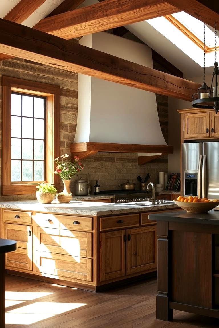 Rustic Wood Accents - 24 Boho Kitchen Ideas