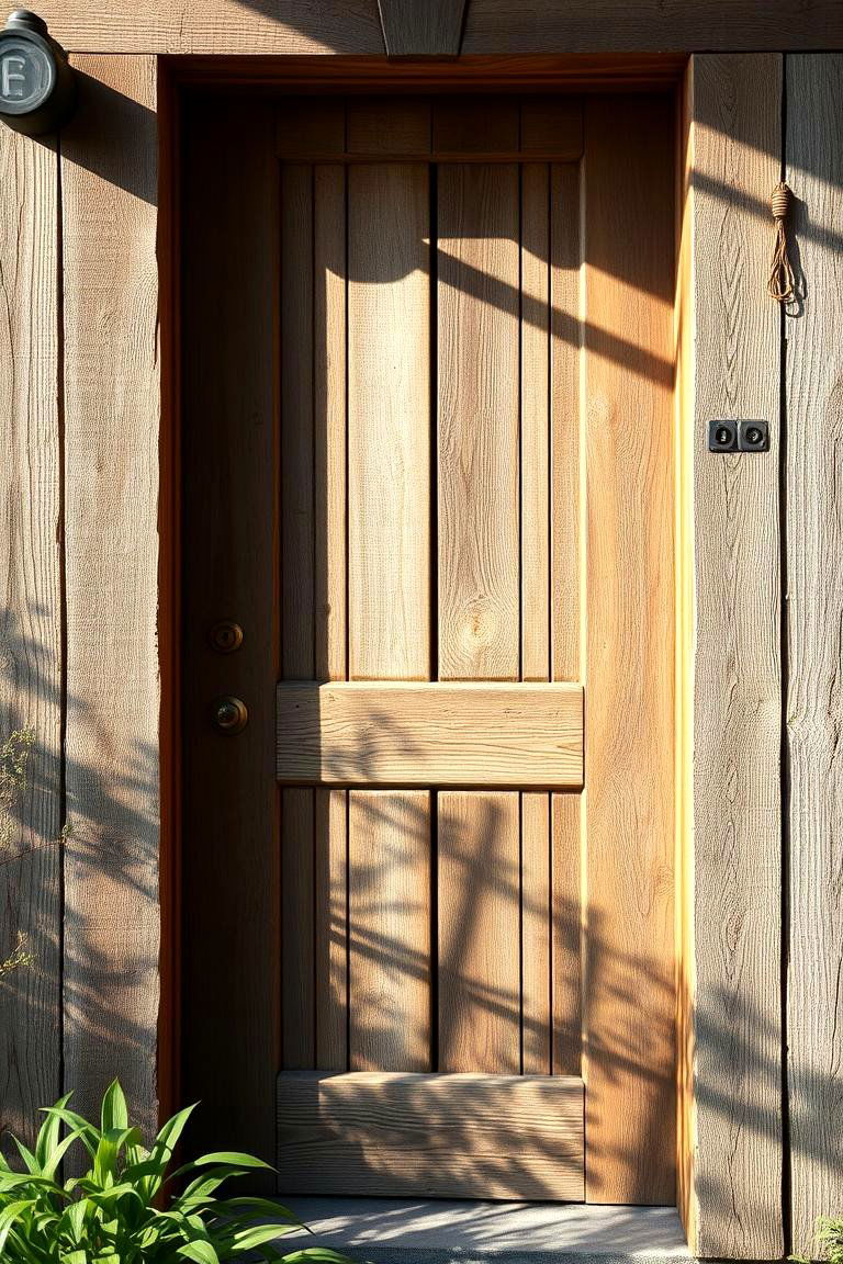 Rustic Wood Accents - 24 Spring Front Door Decor Ideas