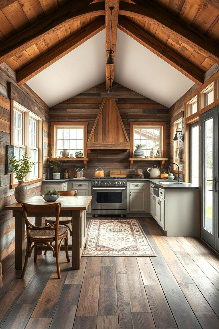 Rustic Wood Accents - 24 Sunroom Kitchen Ideas