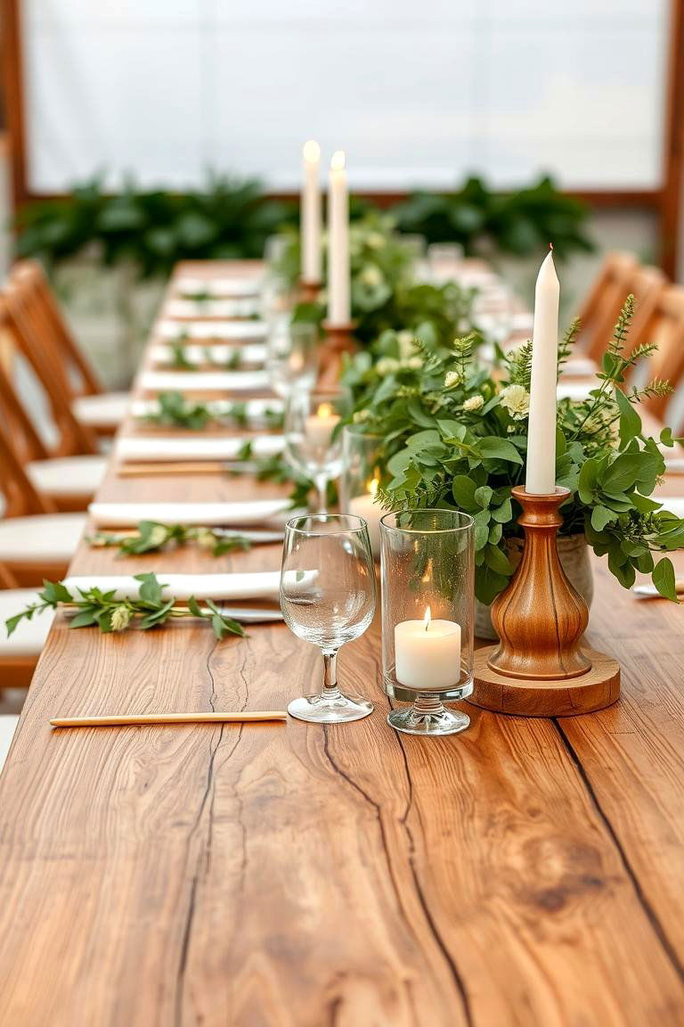 Rustic Wood Accents - 24 Wedding Table Decoration Ideas