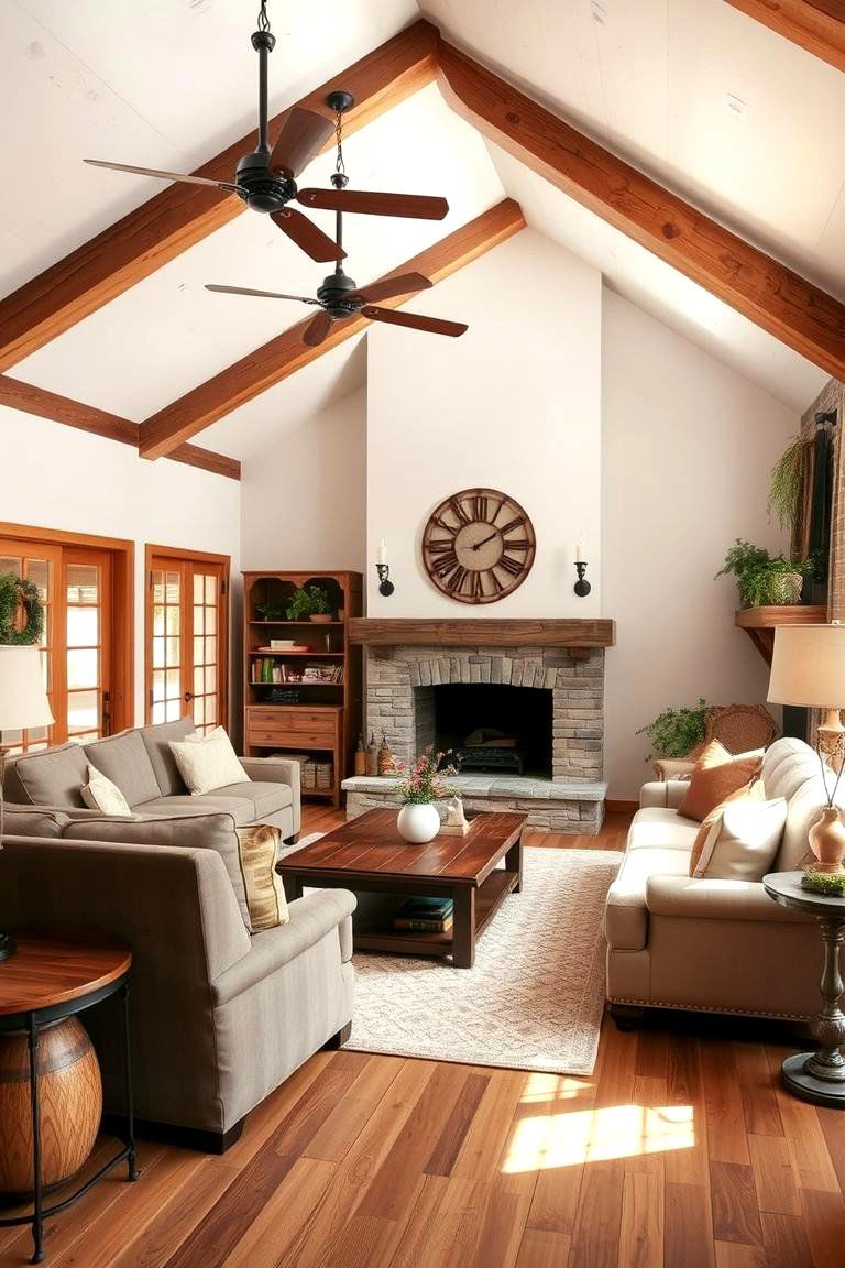 Rustic Wood Accents and Warmth - 24 Farmhouse Living Room Ideas