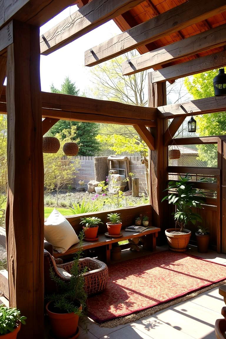 Rustic Wood Catio - 24 Outdoor Catio Ideas