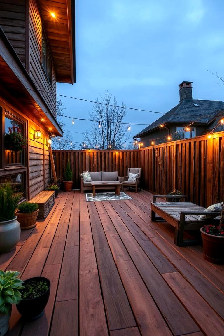 Rustic Wood Deck Appeal - 24 Front Yard Patio Ideas