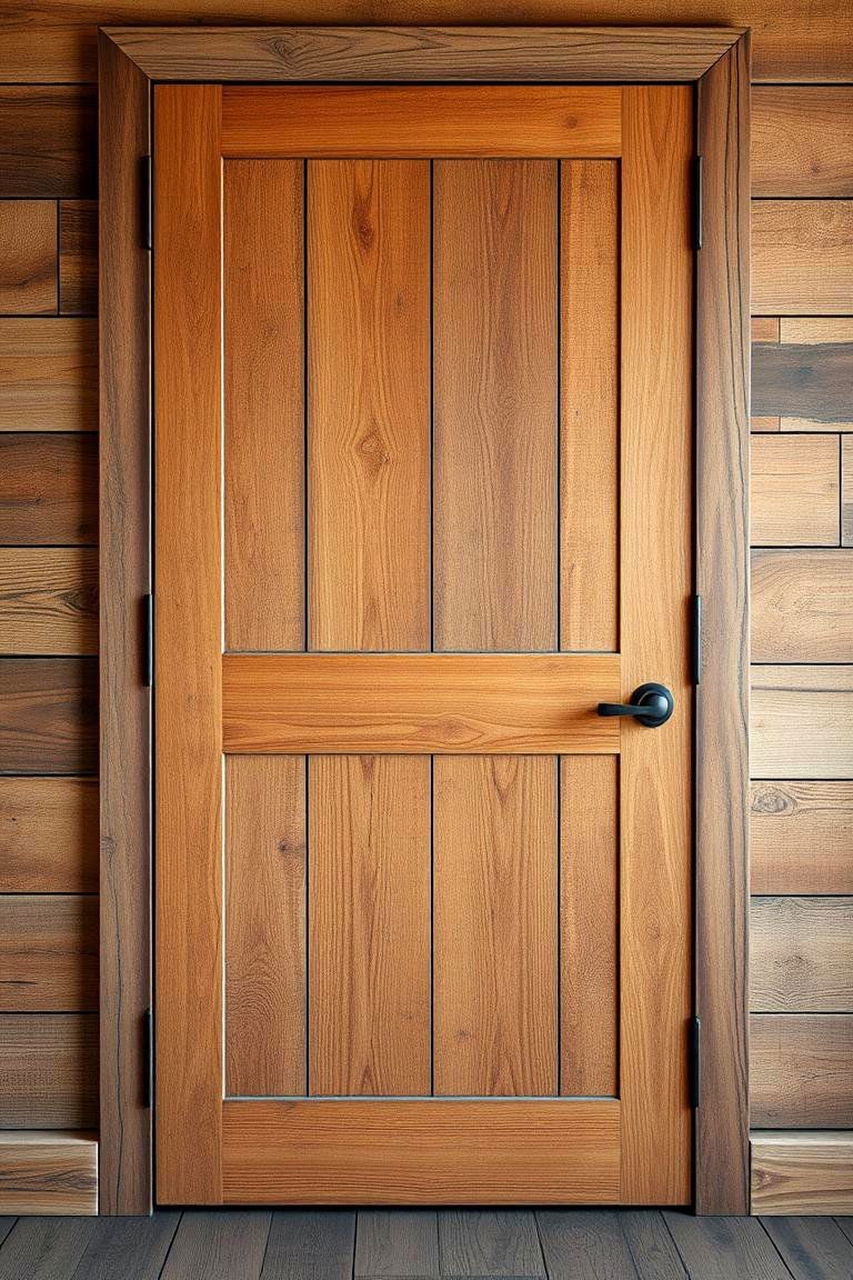 Rustic Wood Paneling for Warmth - 24 Bedroom Door Decorating Ideas