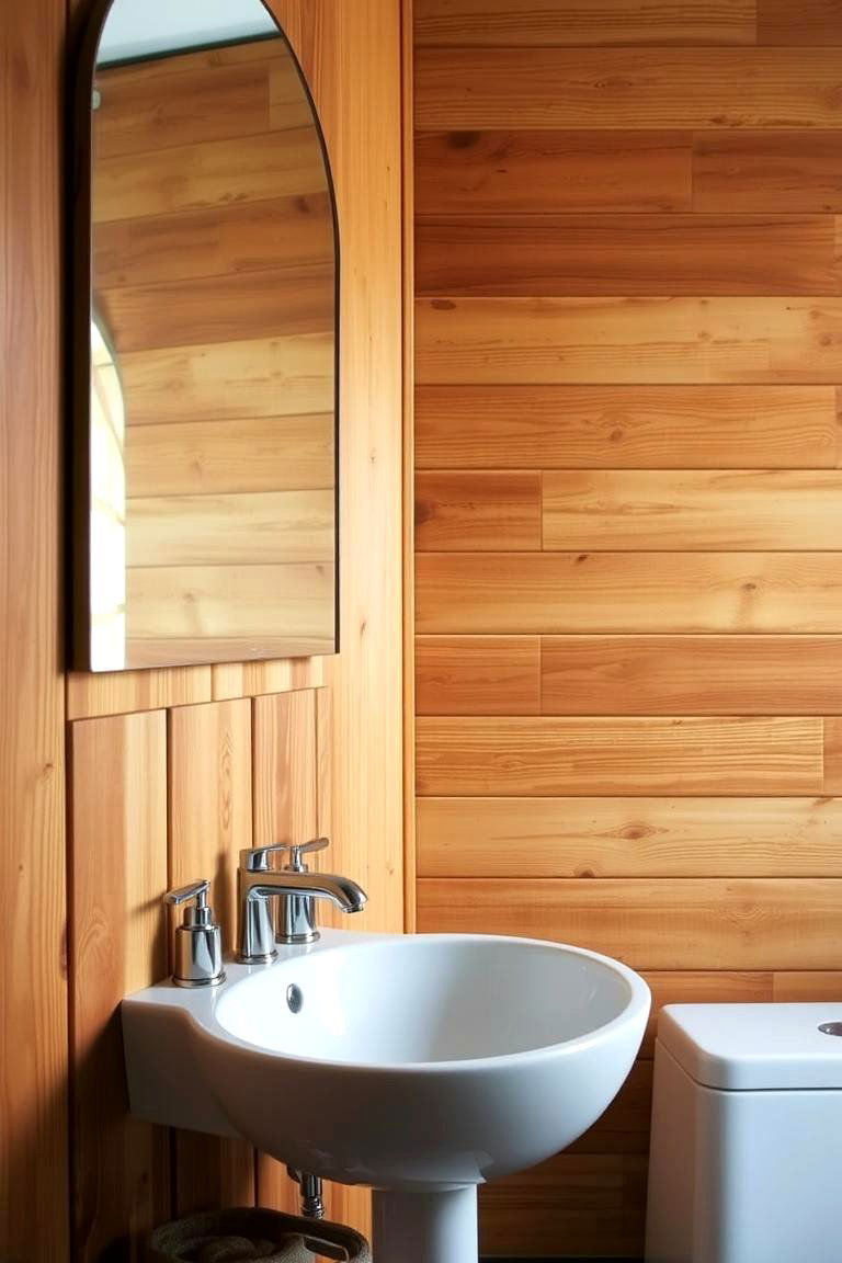 Rustic Wood Paneling - 24 Bathroom Wall Ideas