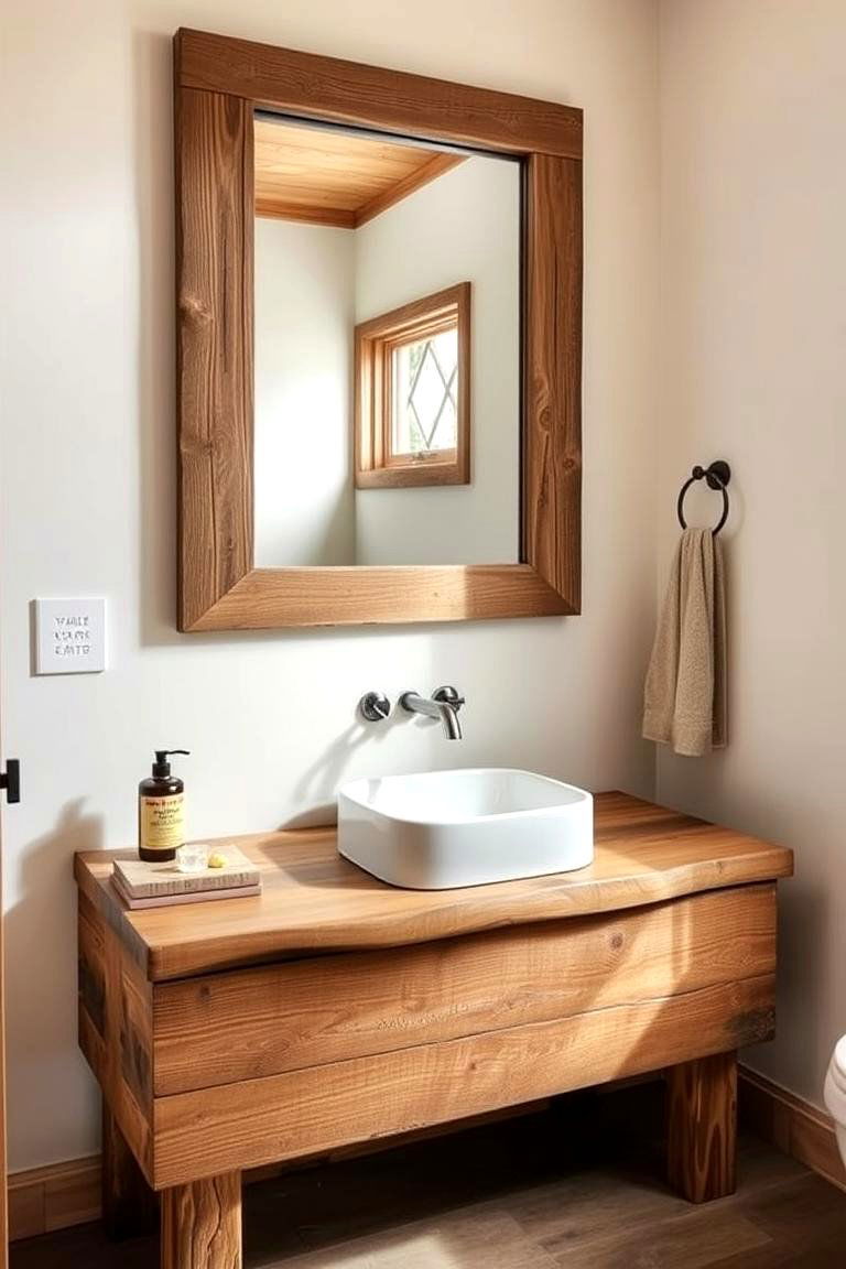 Rustic Wood Vanity - 24 Western Bathroom Ideas