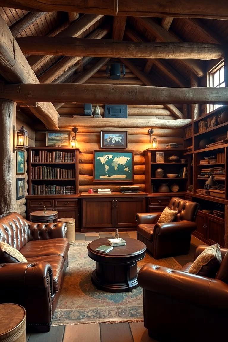 Rustic Wood and Leather Retreat - 24 Cigar Room Ideas
