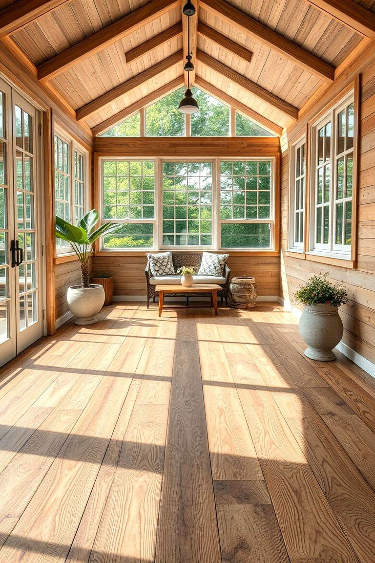 Rustic Wood look Porcelain - 24 Sunroom Tile Floor Ideas