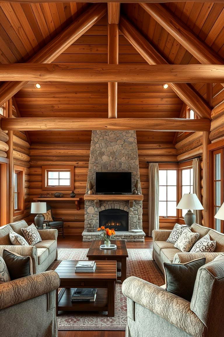 Rustic Wooden Accents - 24 Cabin Living Room Ideas