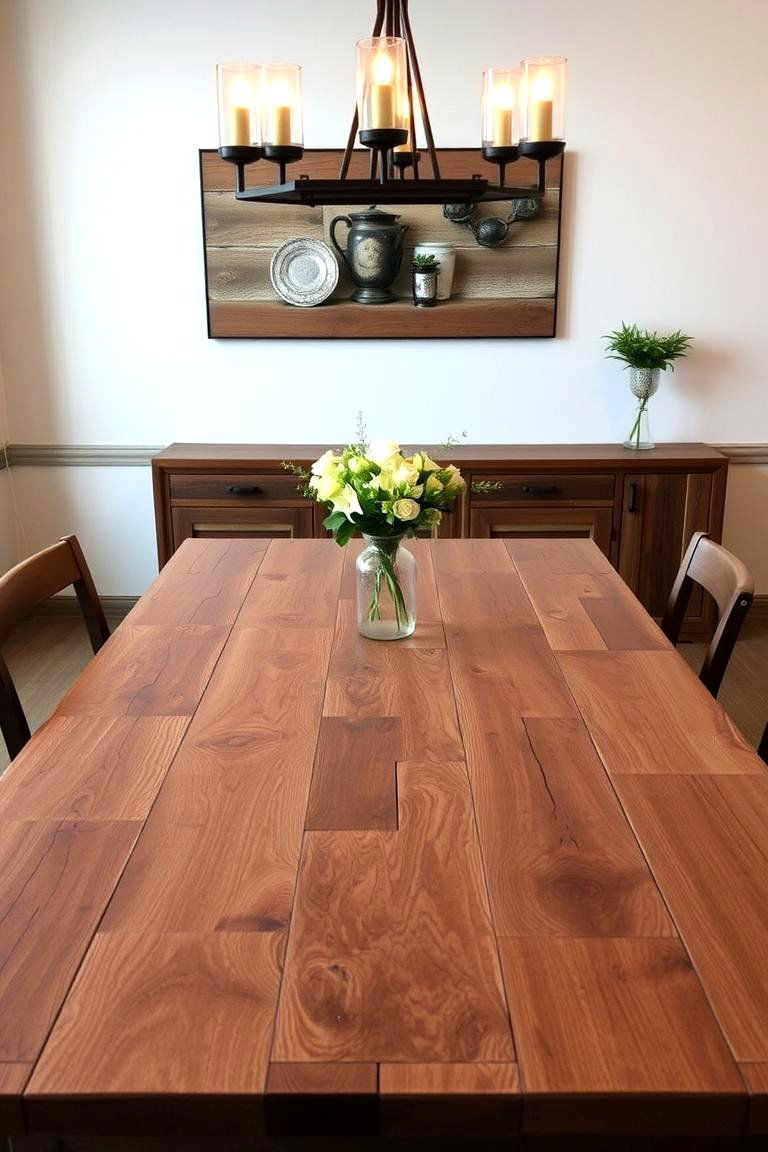 Rustic Wooden Accents - 24 Dining Room Table Decor Ideas