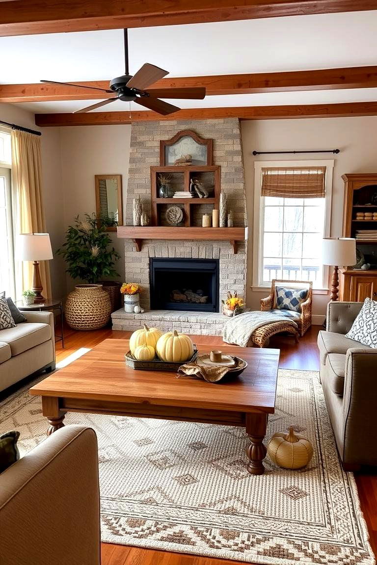 Rustic Wooden Accents - 24 Fall Decor Ideas