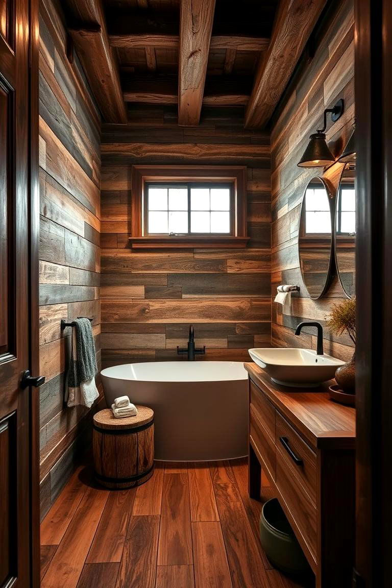 Rustic Wooden Accents - 24 Boho Bathroom Ideas