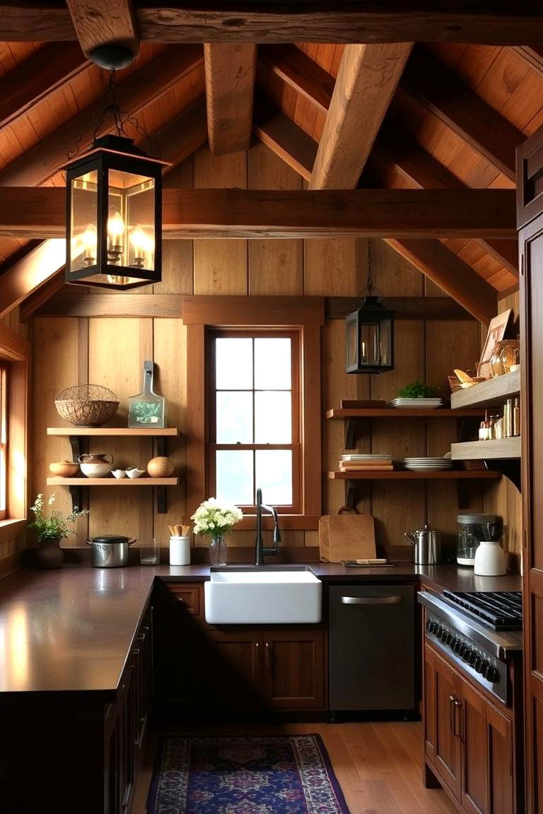 Rustic Wooden Beams - 24 Country Kitchen Ideas