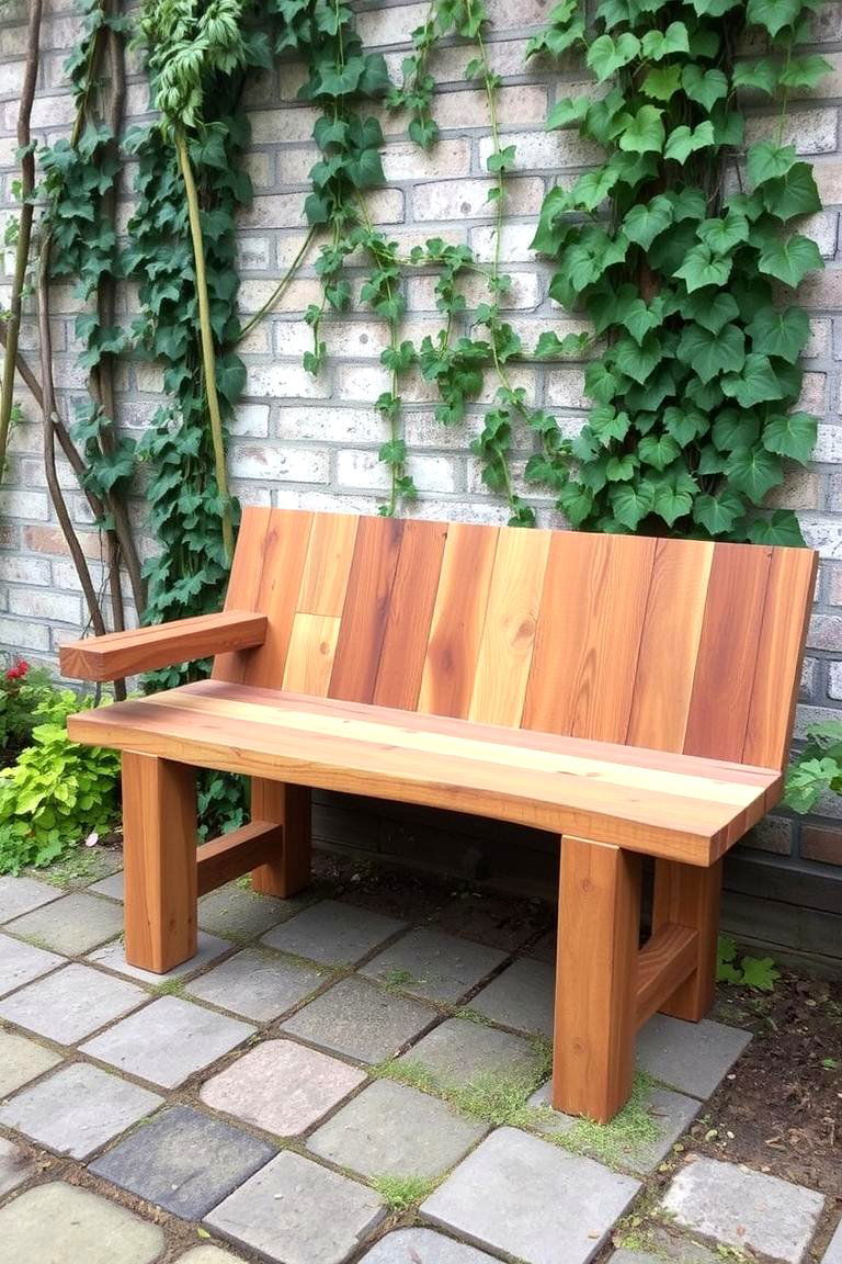 Rustic Wooden Bench - 24 Patio Furniture Ideas