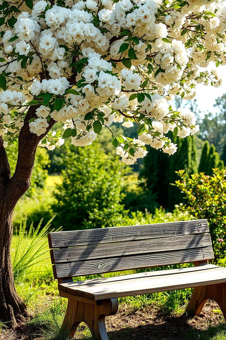 Rustic Wooden Bench Oasis - 24 Garden Furniture Ideas
