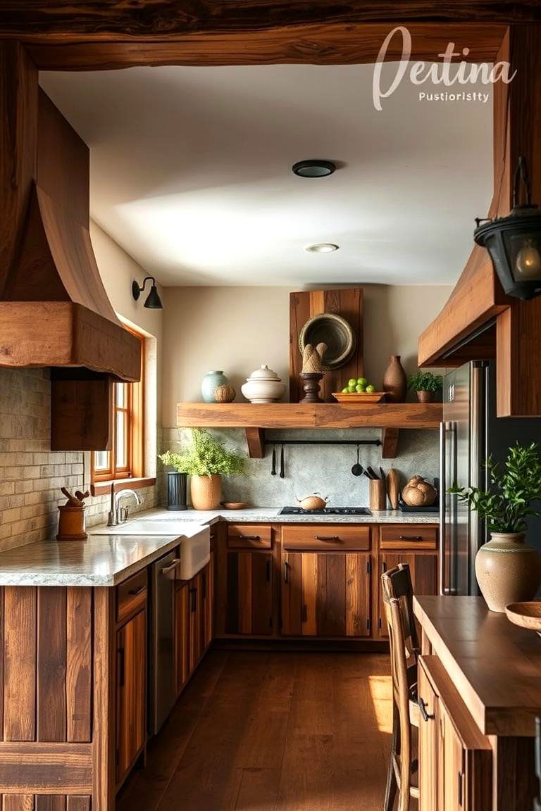 Rustic Wooden Cabinets - 24 Southwestern Kitchen Ideas