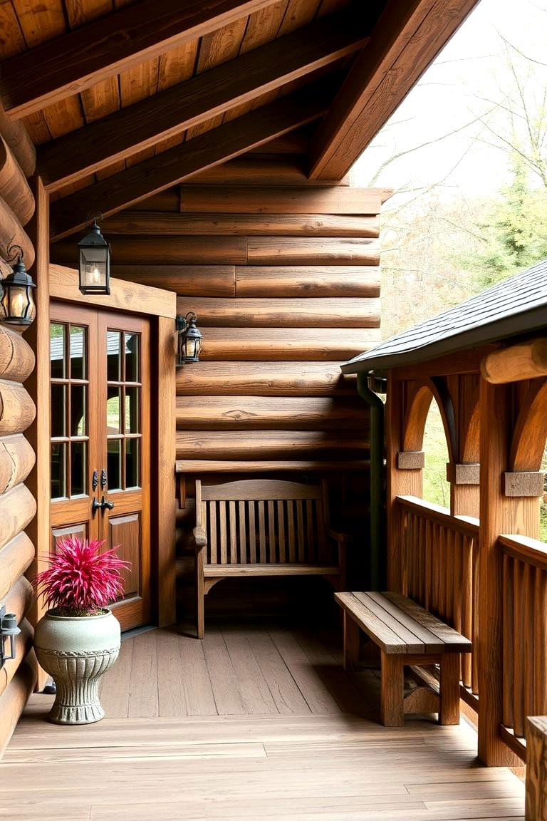 Rustic Wooden Car Porch Design - 24 Car Porch Design Ideas