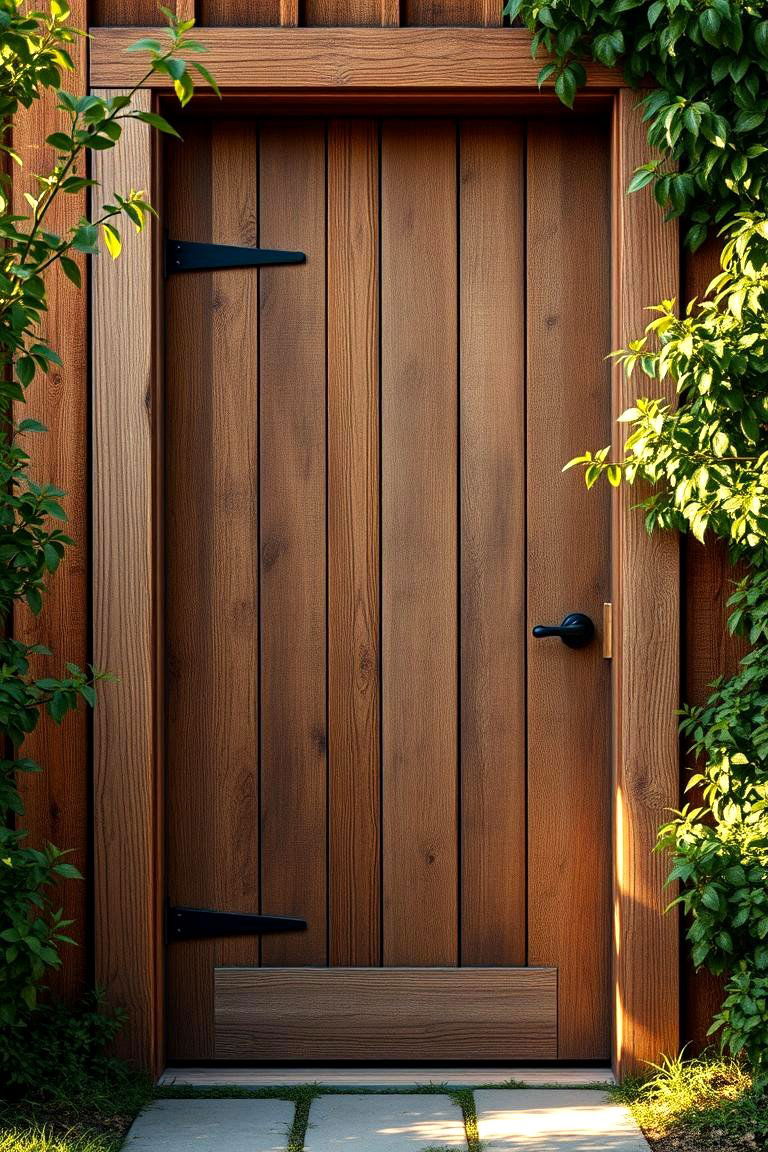 Rustic Wooden Charm - 24 Farmhouse Front Door Ideas