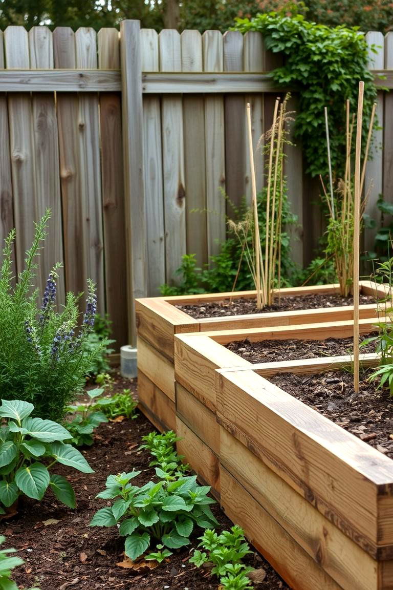 Rustic Wooden Charm - 24 Raised Garden Bed Along Fence Ideas