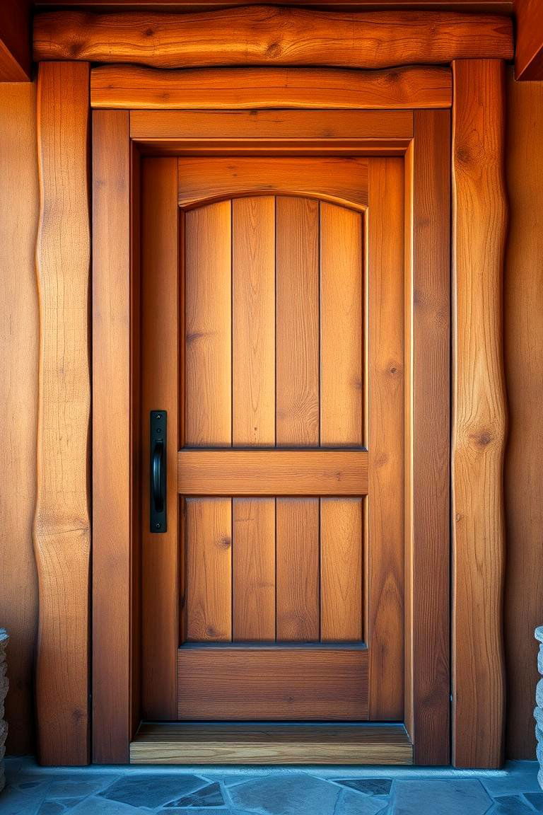 Rustic Wooden Charm - 24 Stained Front Door Ideas