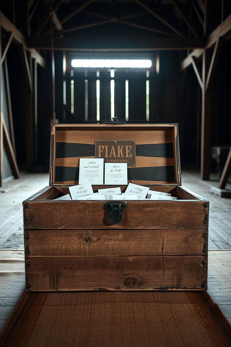 Rustic Wooden Chest - 24 Wedding Card Box Ideas