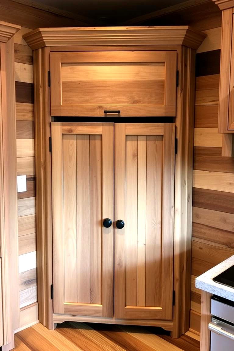 Rustic Wooden Corner Cabinet - 24 Blind Corner Kitchen Cabinet Ideas