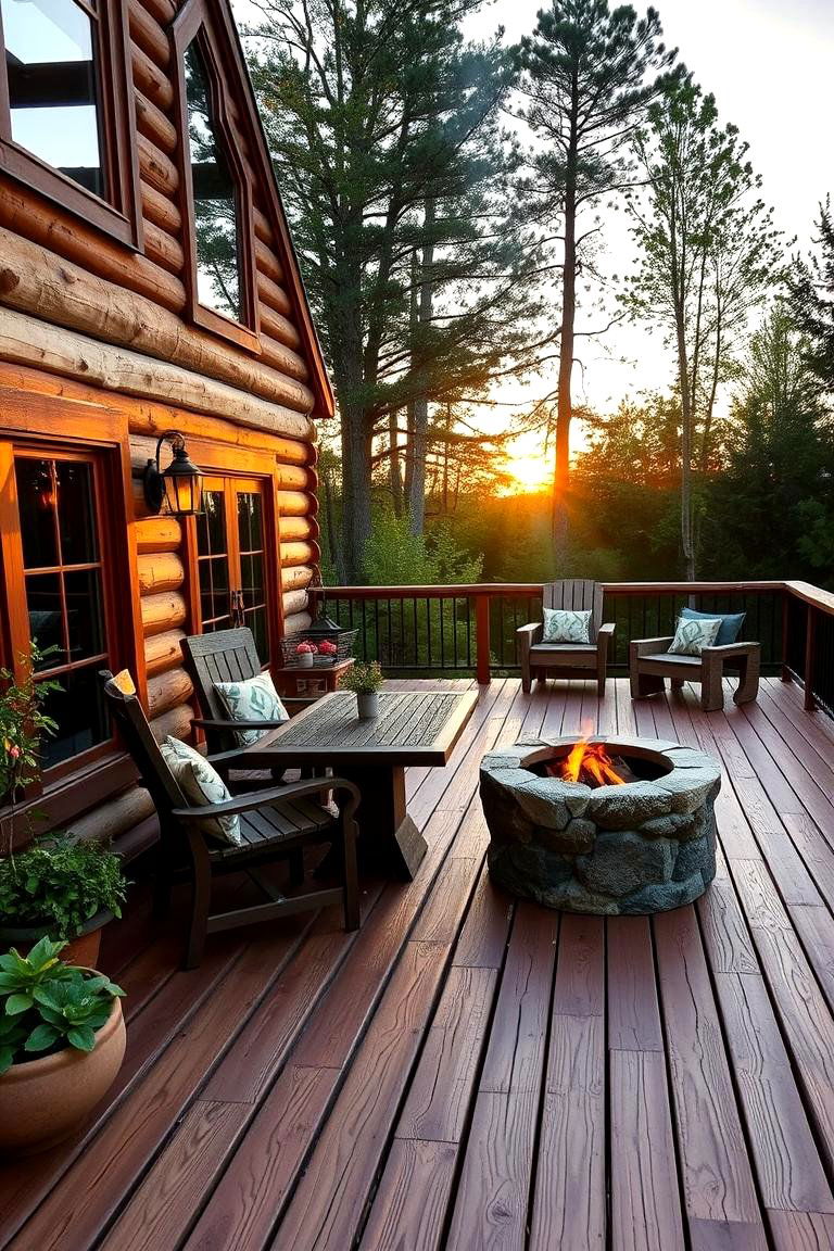 Rustic Wooden Deck - 24 Backyard Deck Ideas