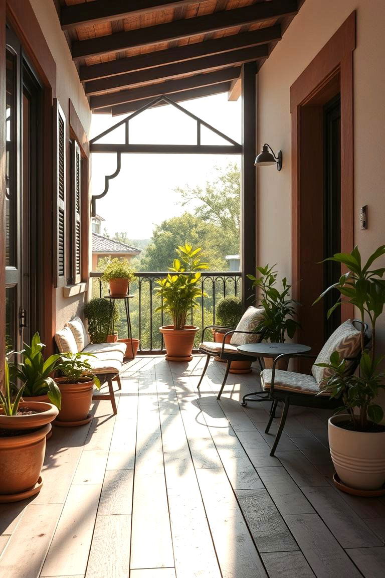 Rustic Wooden Effect Tiles - 24 Balcony Tiles Ideas