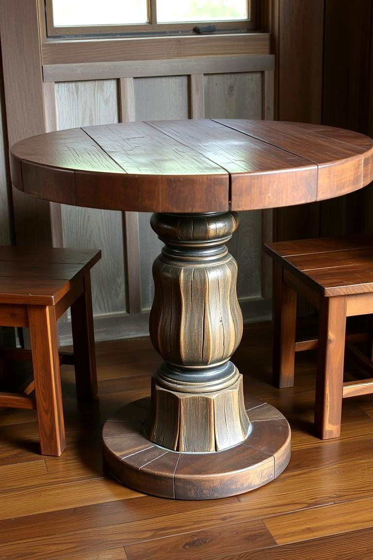 Rustic Wooden Elegance - 24 Round Table Decor Ideas