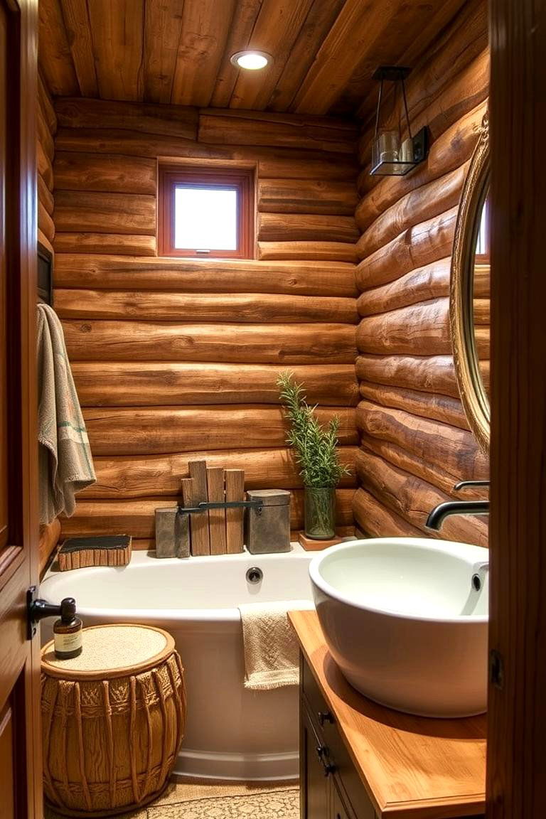 Rustic Wooden Elements - 24 Mexican Bathroom Ideas