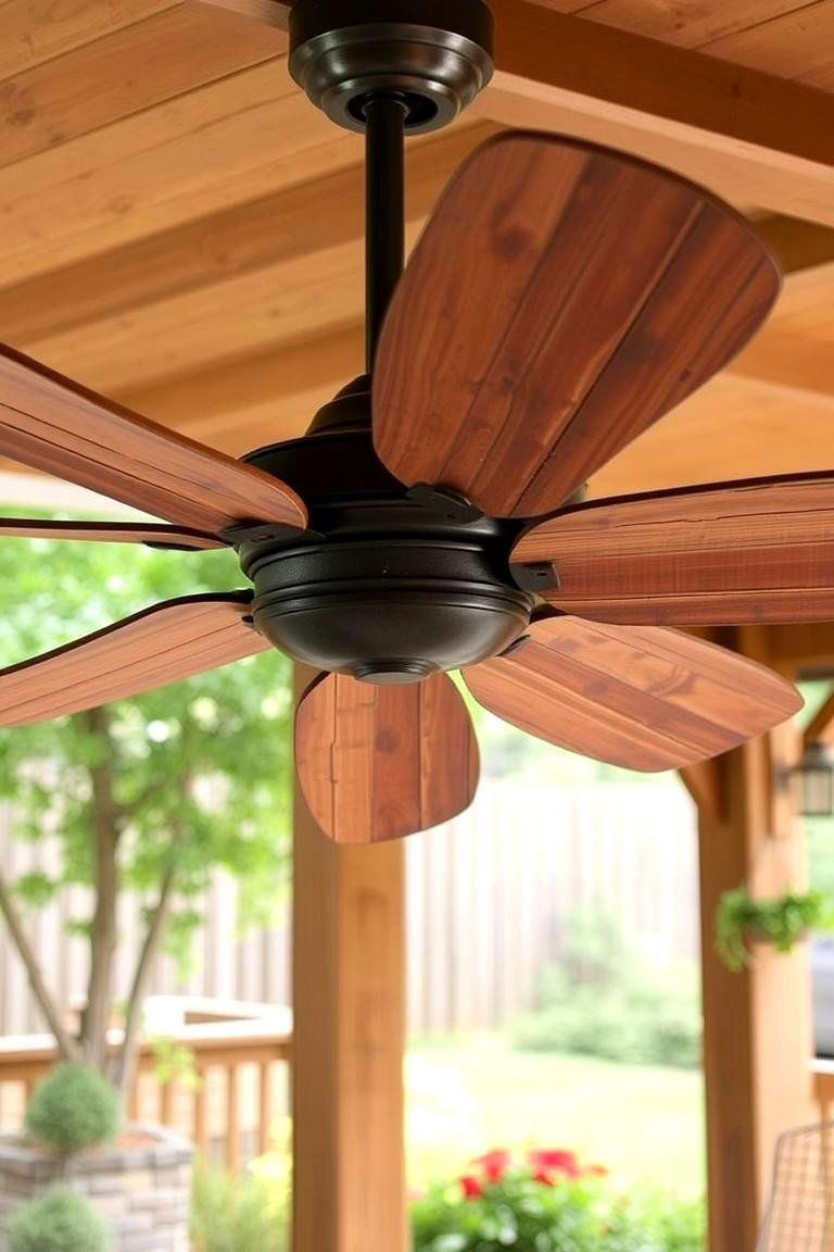 Rustic Wooden Fan - 24 Patio Fan Ideas