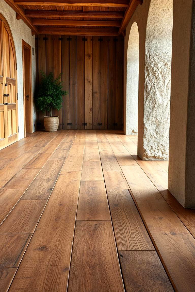 Rustic Wooden Flooring Warmth - 24 Tuscan Living Room Ideas