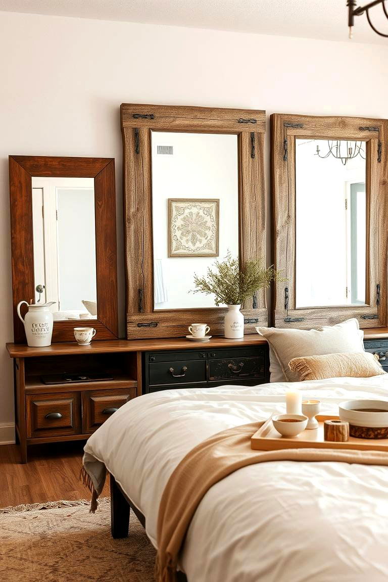 Rustic Wooden Frames and Mirrors - 24 Cottagecore Bedroom Ideas
