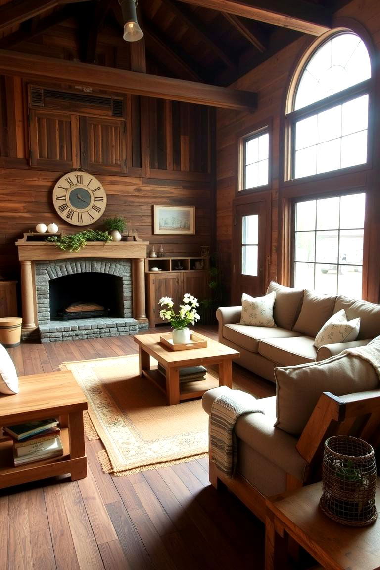Rustic Wooden Furniture Charm - 24 Boho Farmhouse Decor Ideas