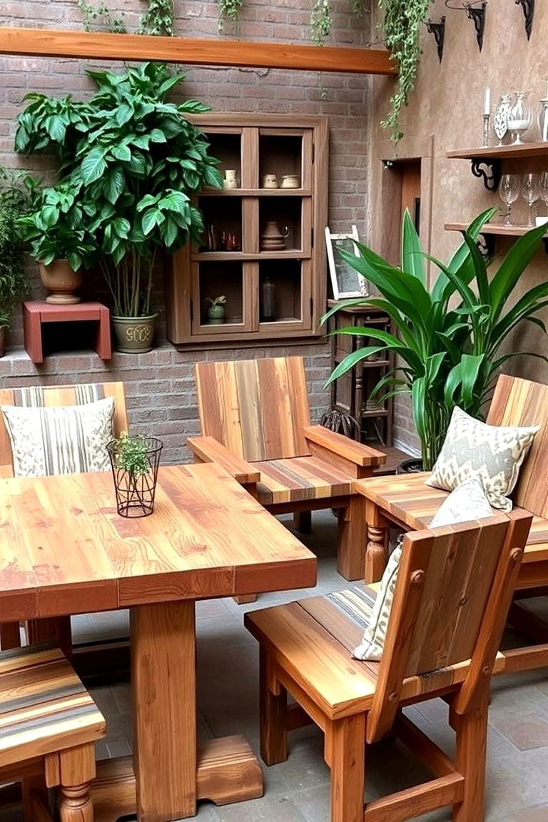 Rustic Wooden Furniture with Spanish Charm - 24 spanish style patio ideas