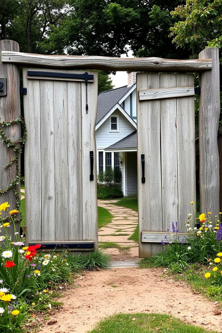 Rustic Wooden Gates - 24 Front Door Gate Ideas