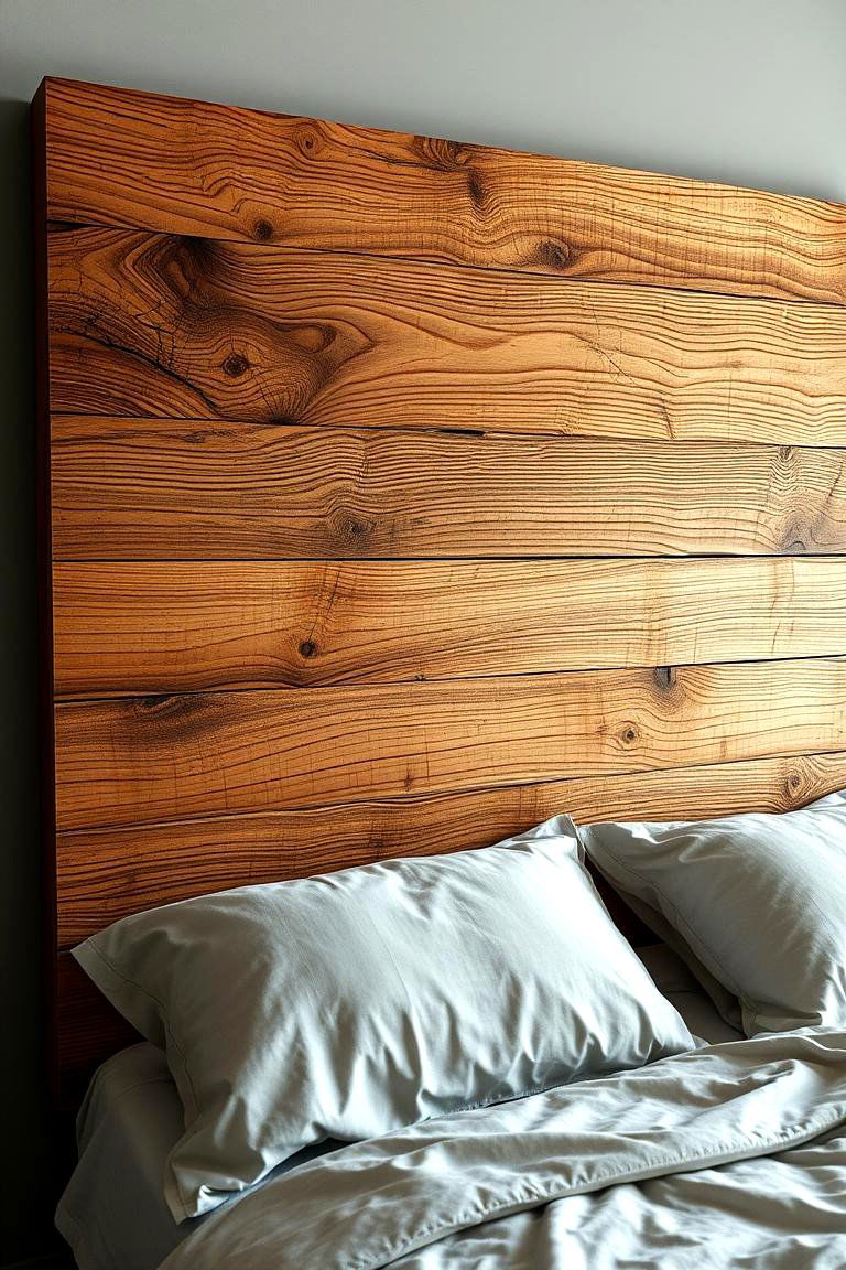 Rustic Wooden Headboard - 24 Rust Bedroom Ideas