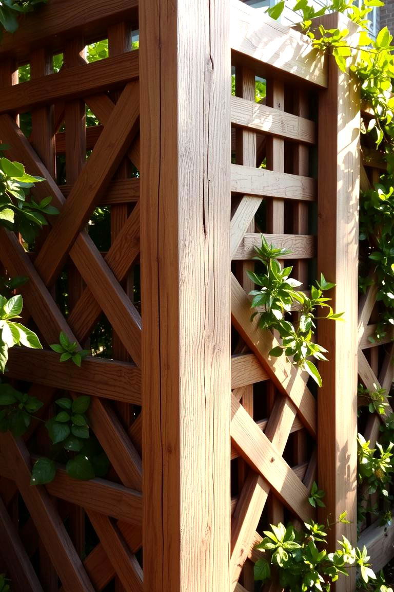 Rustic Wooden Lattice Fence - 24 Lattice Fence Ideas